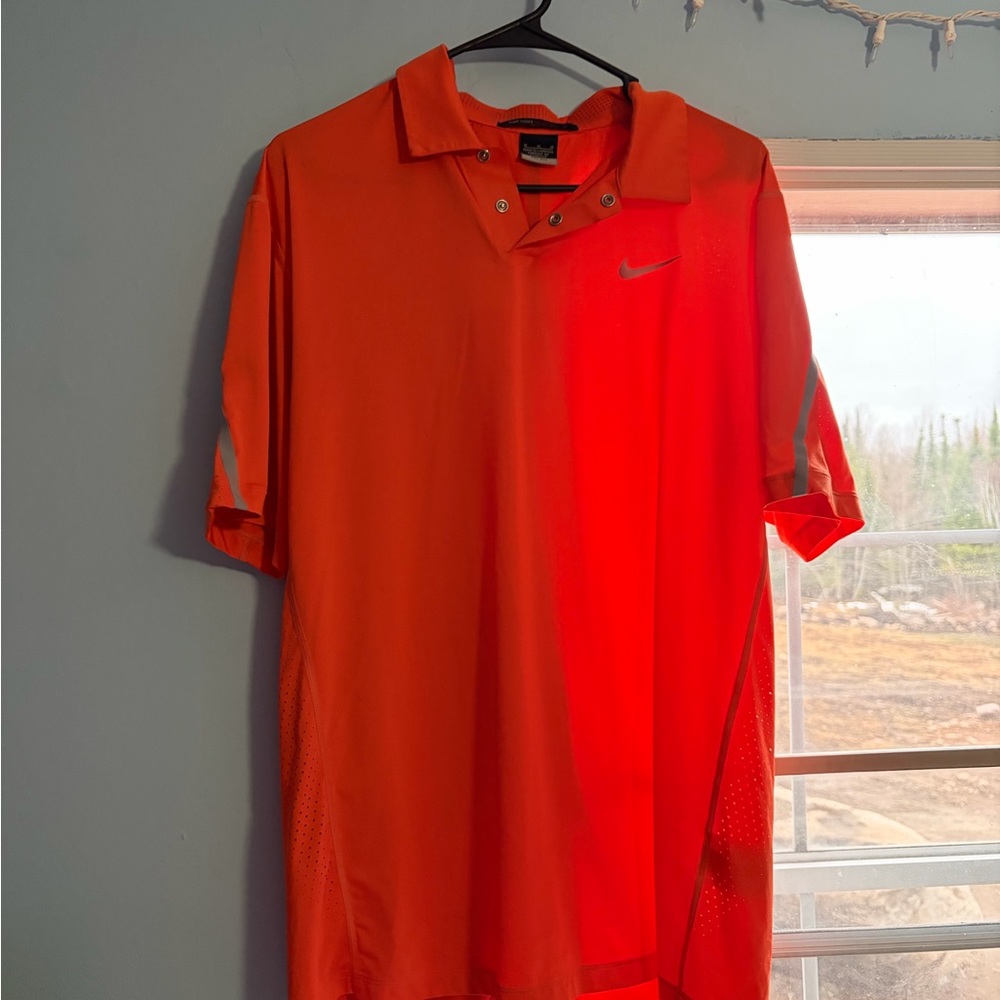 Nike Tiger Woods Men’s Orange Dri-FIT Golf Polo